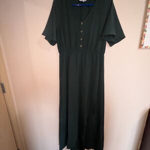 Chic Forest Green High Low Dress